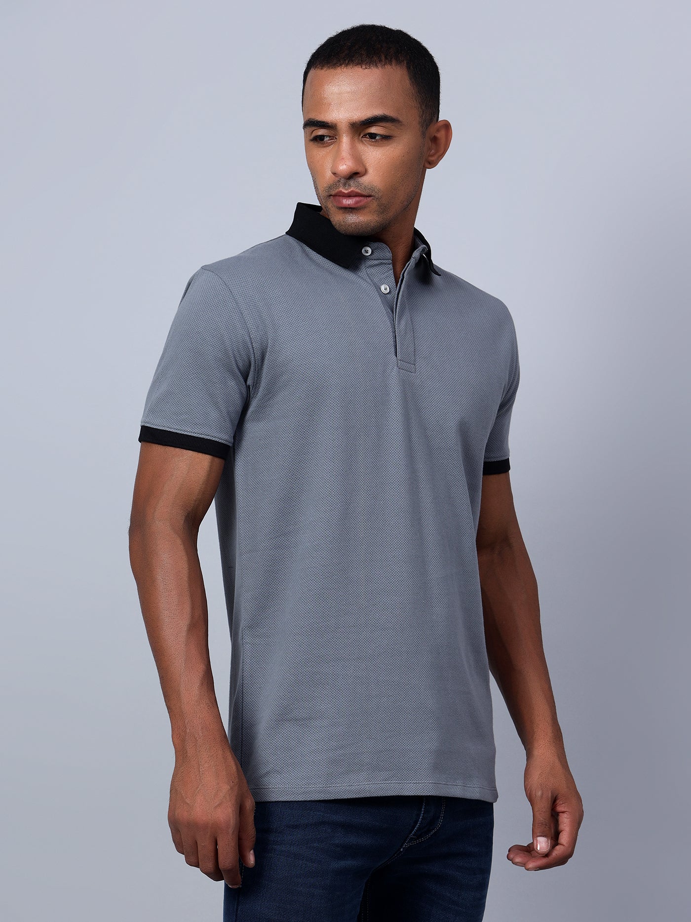 Polo Collar Cotton Slim Fit T-shirt