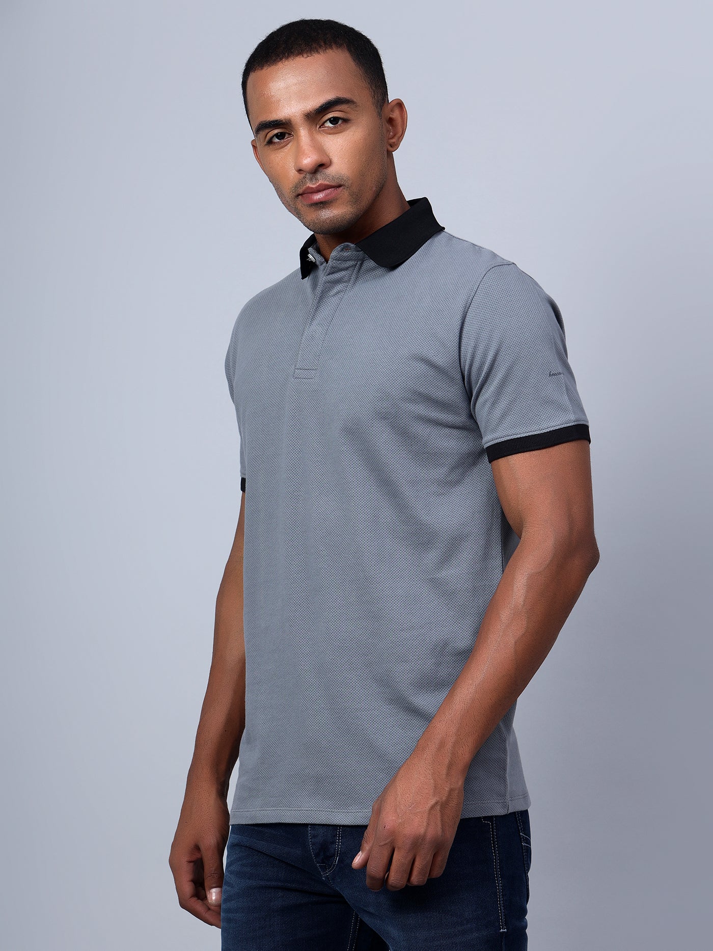 Polo Collar Cotton Slim Fit T-shirt