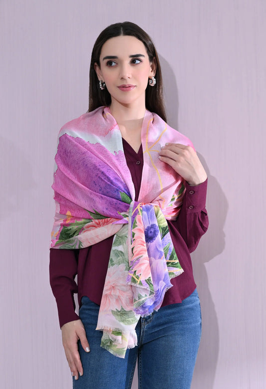 Blush Bloom Floral Scarf Hencemade