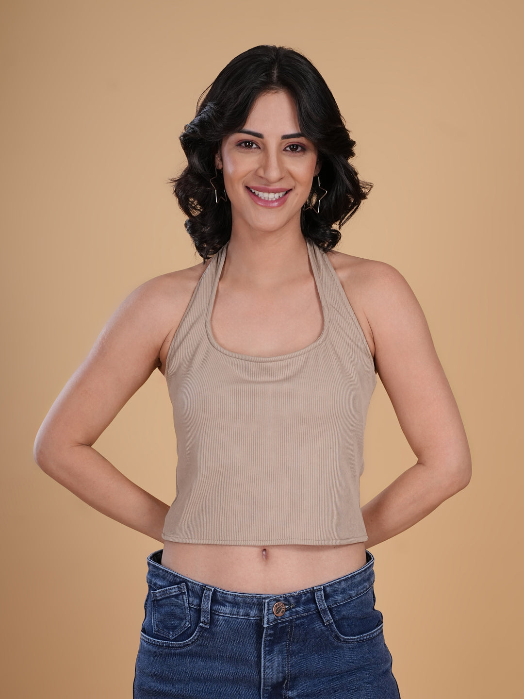 Seamless Padded Beige Tank Top