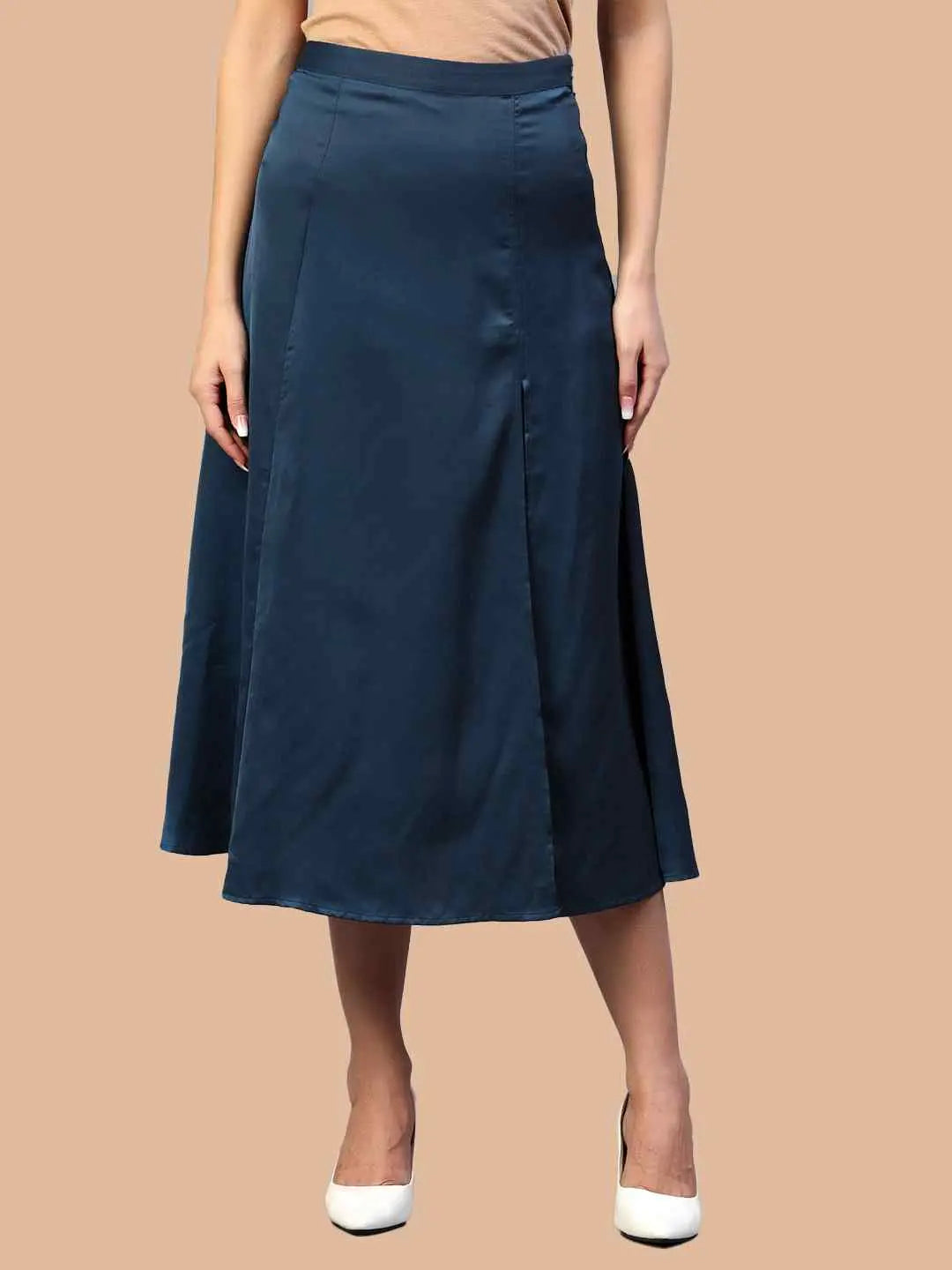Blue Front Slit Skirt hencemade
