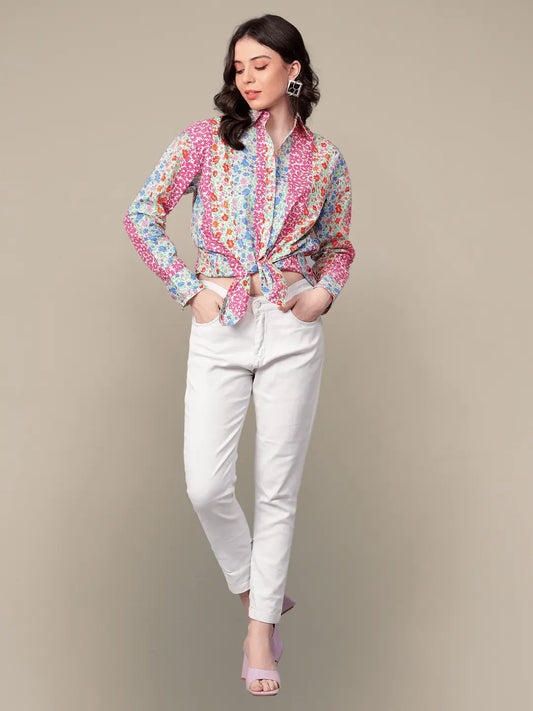 Multi Colour Stripe Print Shirt hencemade