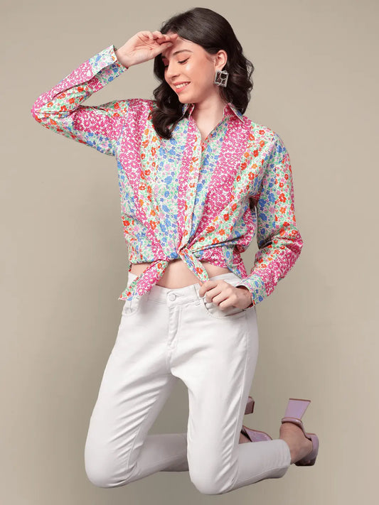 Multi Colour Stripe Print Shirt hencemade
