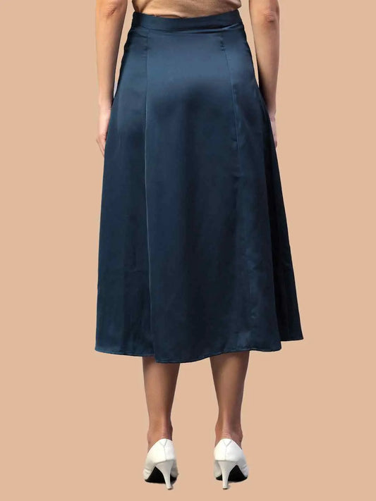 Blue Front Slit Skirt hencemade