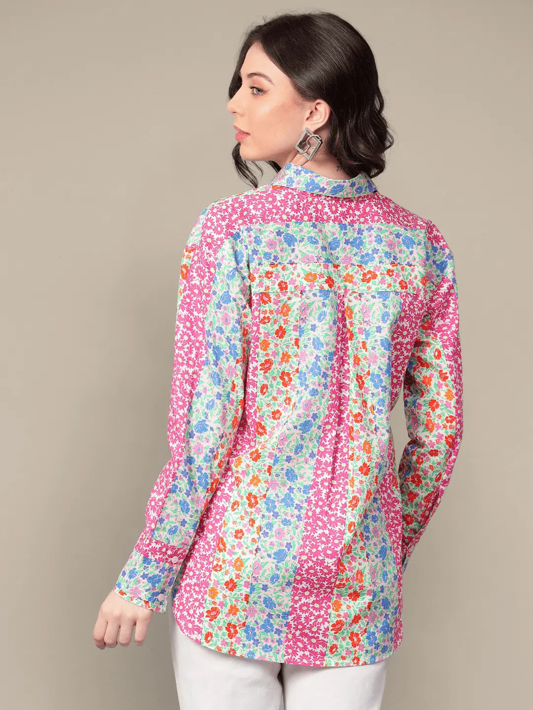 Multi Colour Stripe Print Shirt hencemade