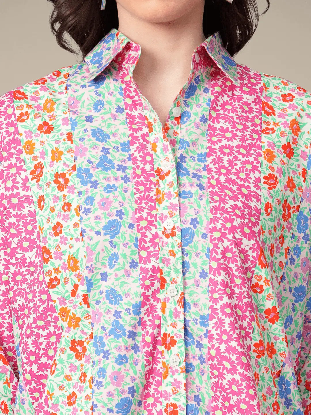 Multi Colour Stripe Print Shirt hencemade