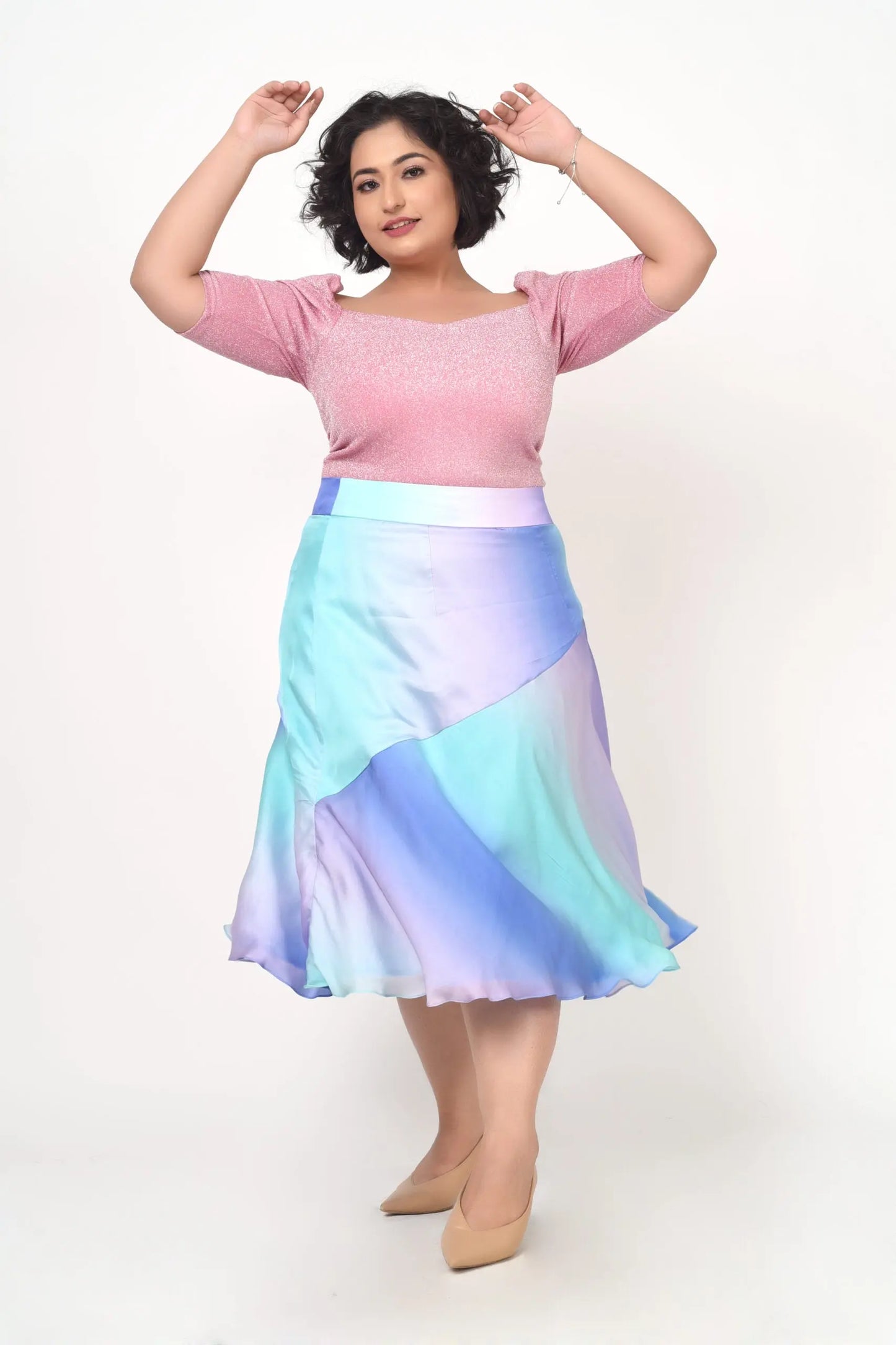 Purple Hue High-waist Skirt hencemade