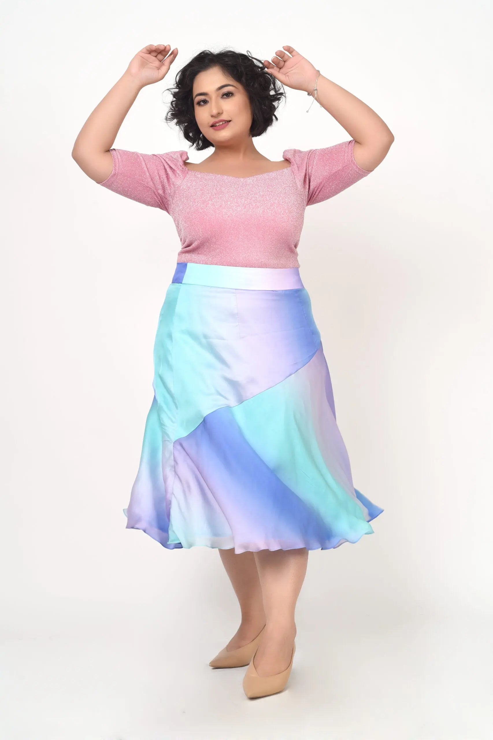 Purple Hue High-waist Skirt hencemade