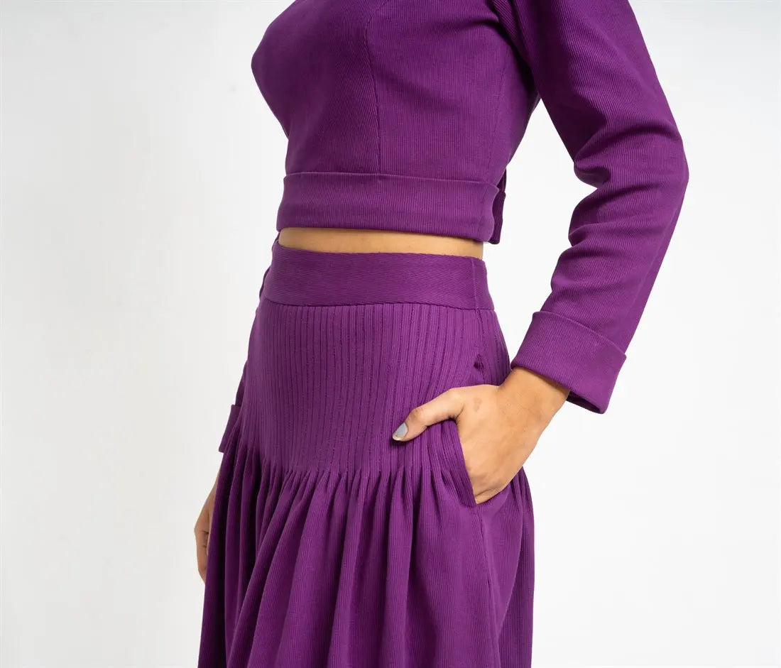 Deep Purple Rib Skirt and Top Set hencemade
