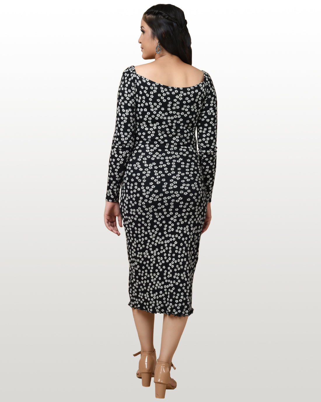Floral Print Scoop-Neck Dress