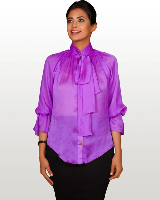 Classic Lavender Chiffon Blouse My Store