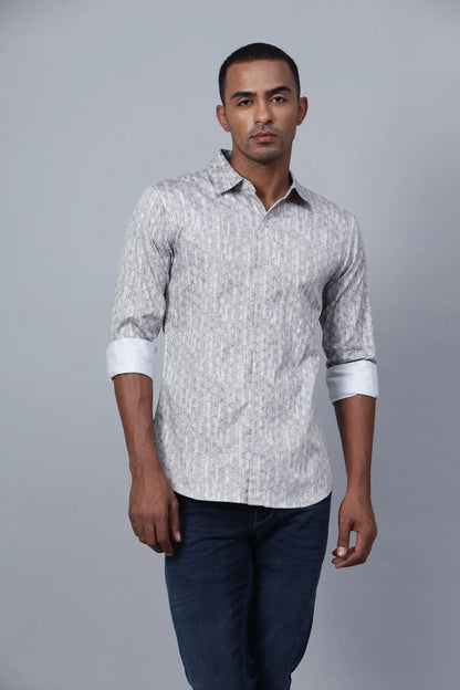 Abstract Black and White Print Shirt hencemade