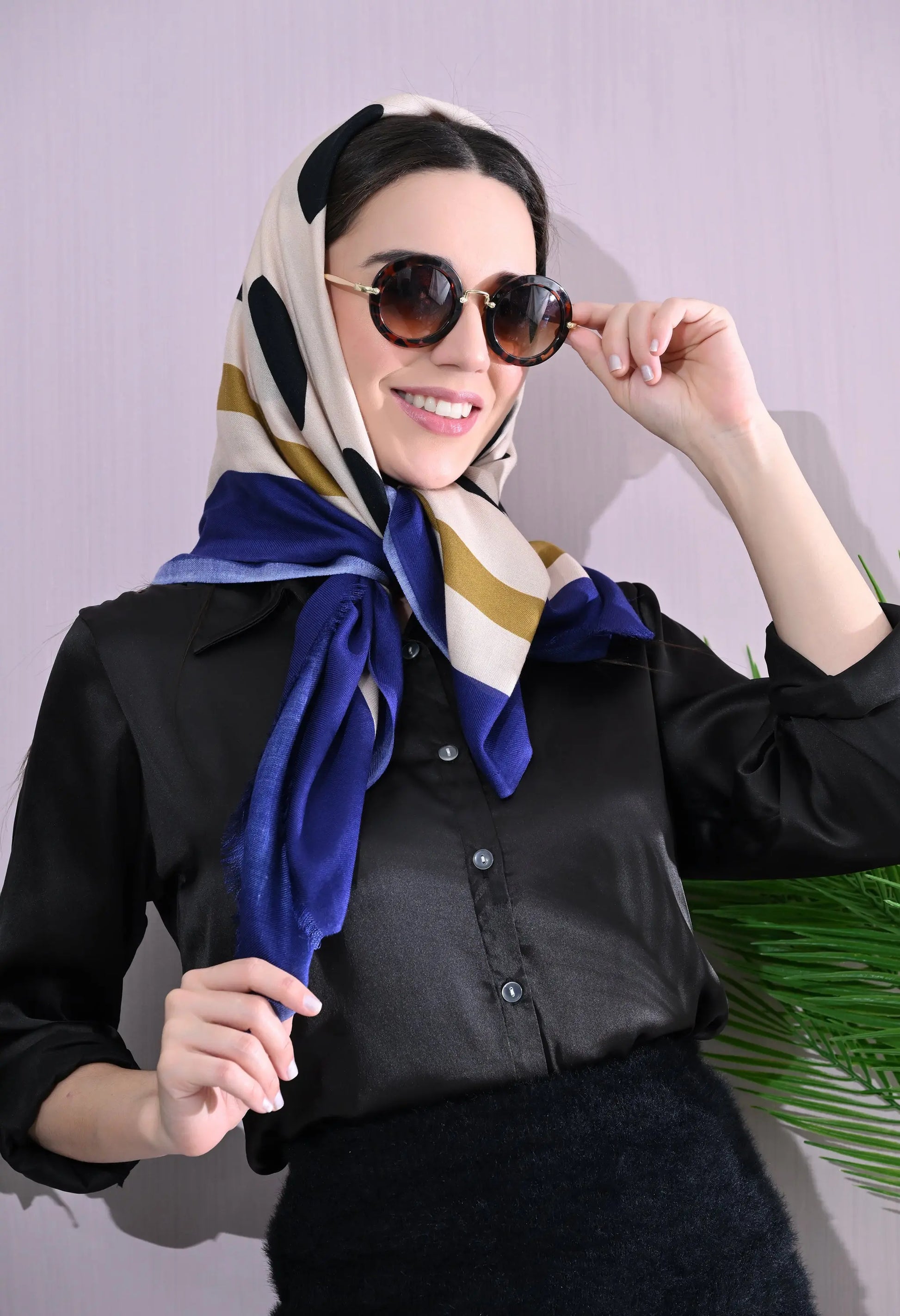 Bold Gometric Polka Dot Scarf Hencemade