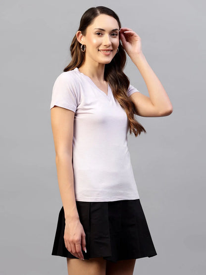 Mauve Viscose V-neck Top hencemade