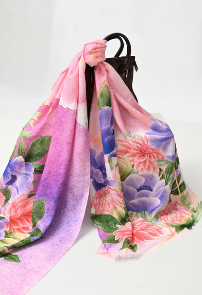 Blush Bloom Floral Scarf Hencemade