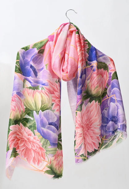 Blush Bloom Floral Scarf Hencemade