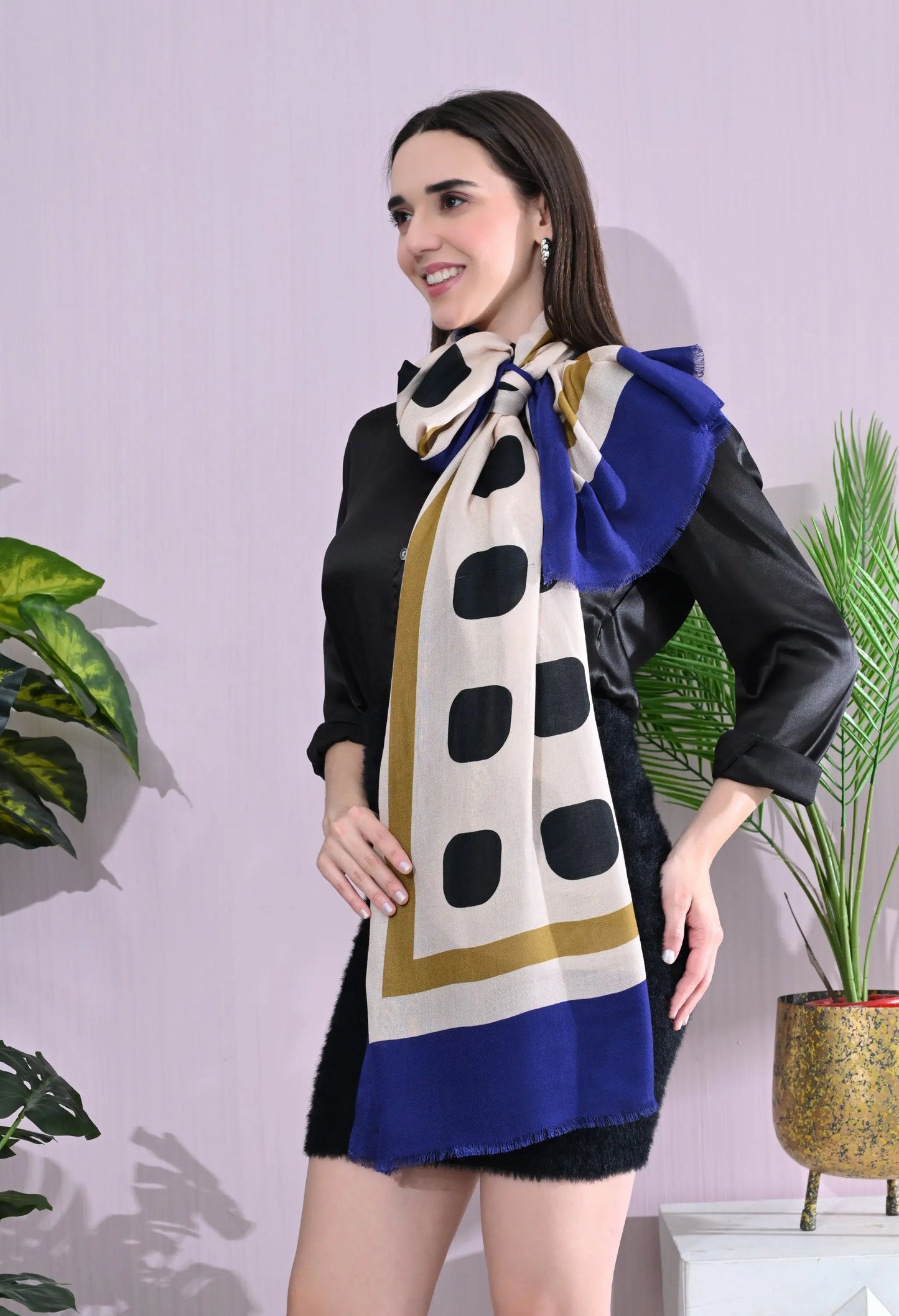 Bold Gometric Polka Dot Scarf Hencemade