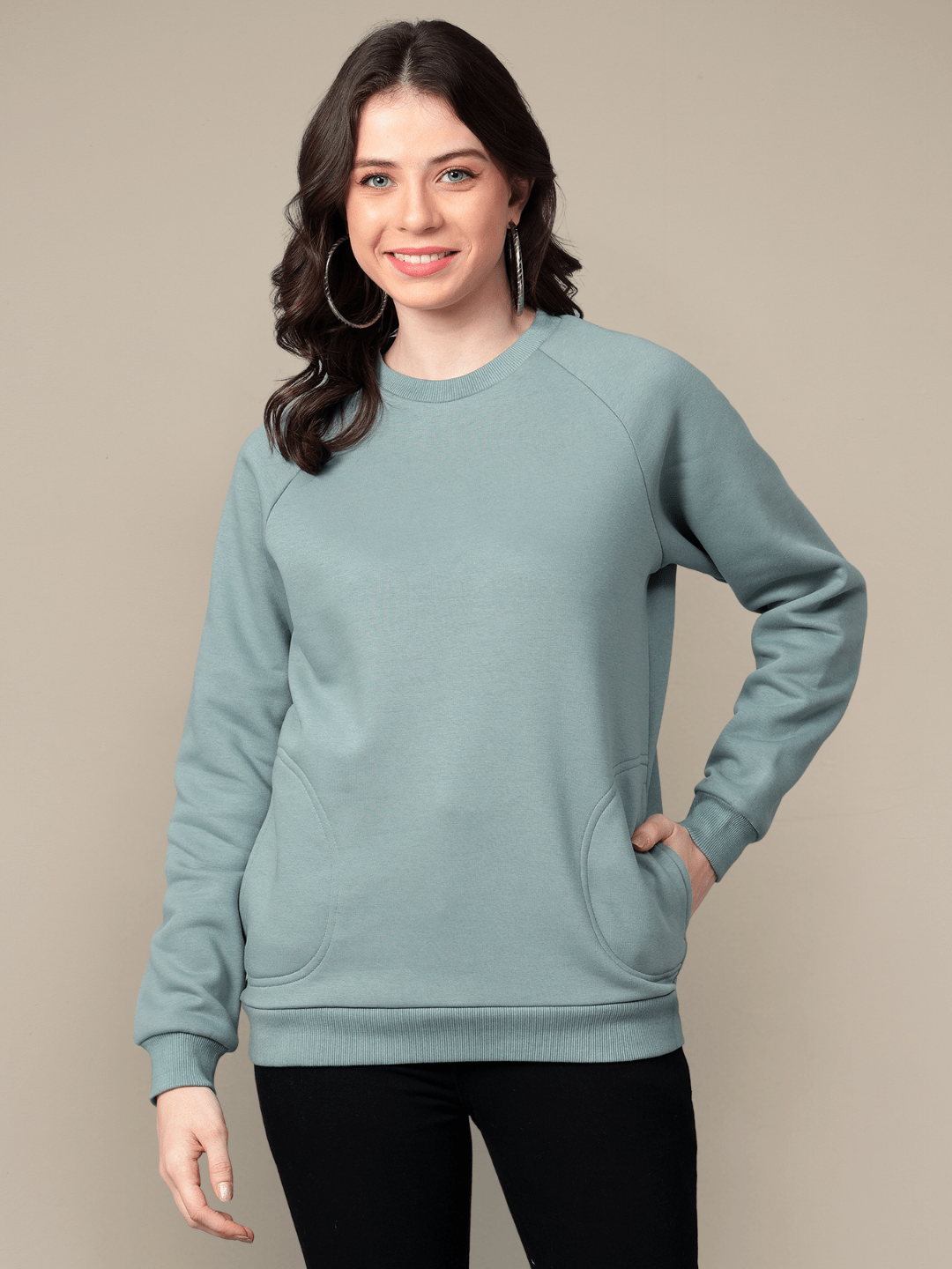 Glacial Blue Crew Neck Sweatshirt hencemade