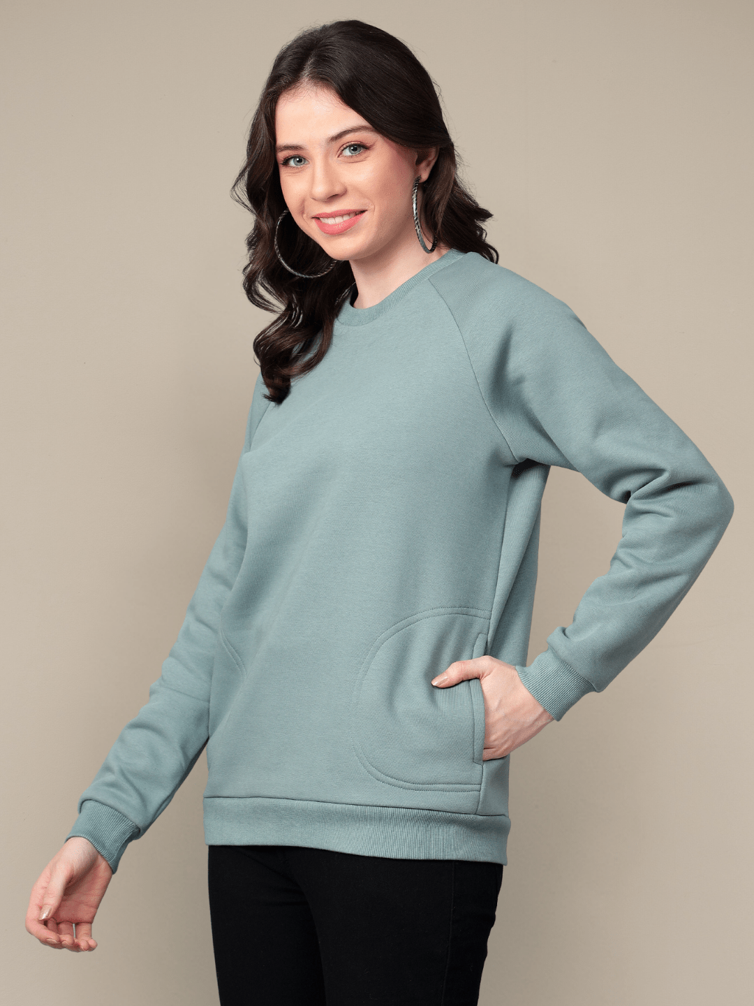 Glacial Blue Crew Neck Sweatshirt hencemade