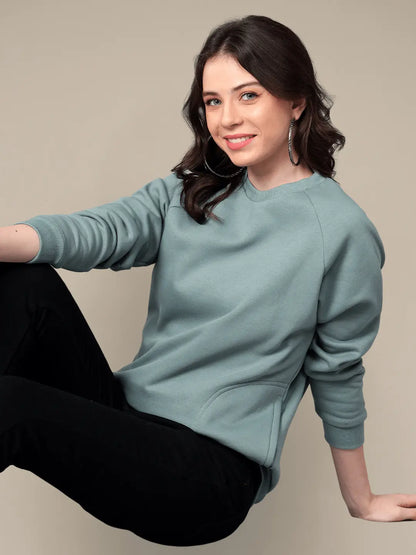 Glacial Blue Crew Neck Sweatshirt hencemade