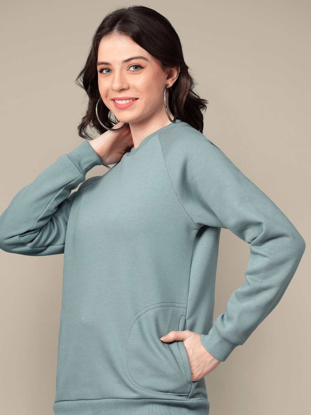 Glacial Blue Crew Neck Sweatshirt hencemade