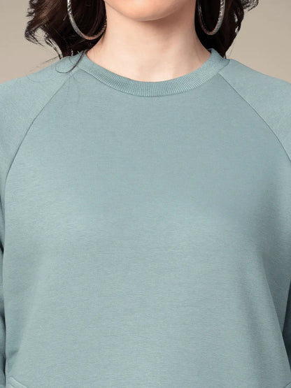 Glacial Blue Crew Neck Sweatshirt hencemade