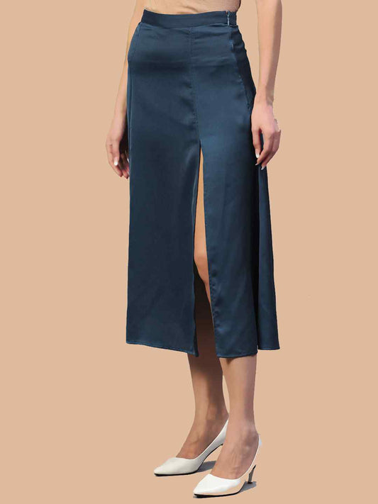 Blue Front Slit Skirt hencemade