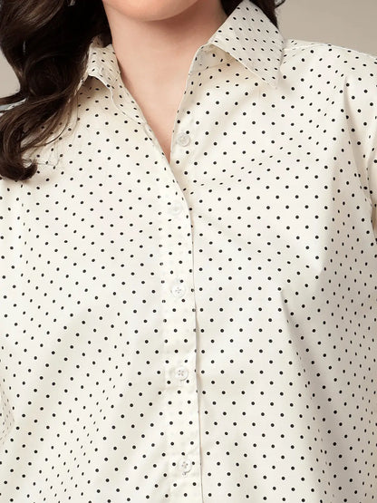 Polka Dots Cotton Poplin Oversized Shirt hencemade