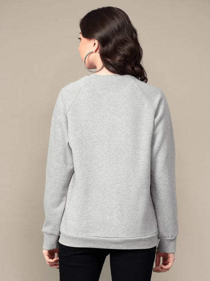 Grey Crew Neck Cotton Sweatshirt hencemade