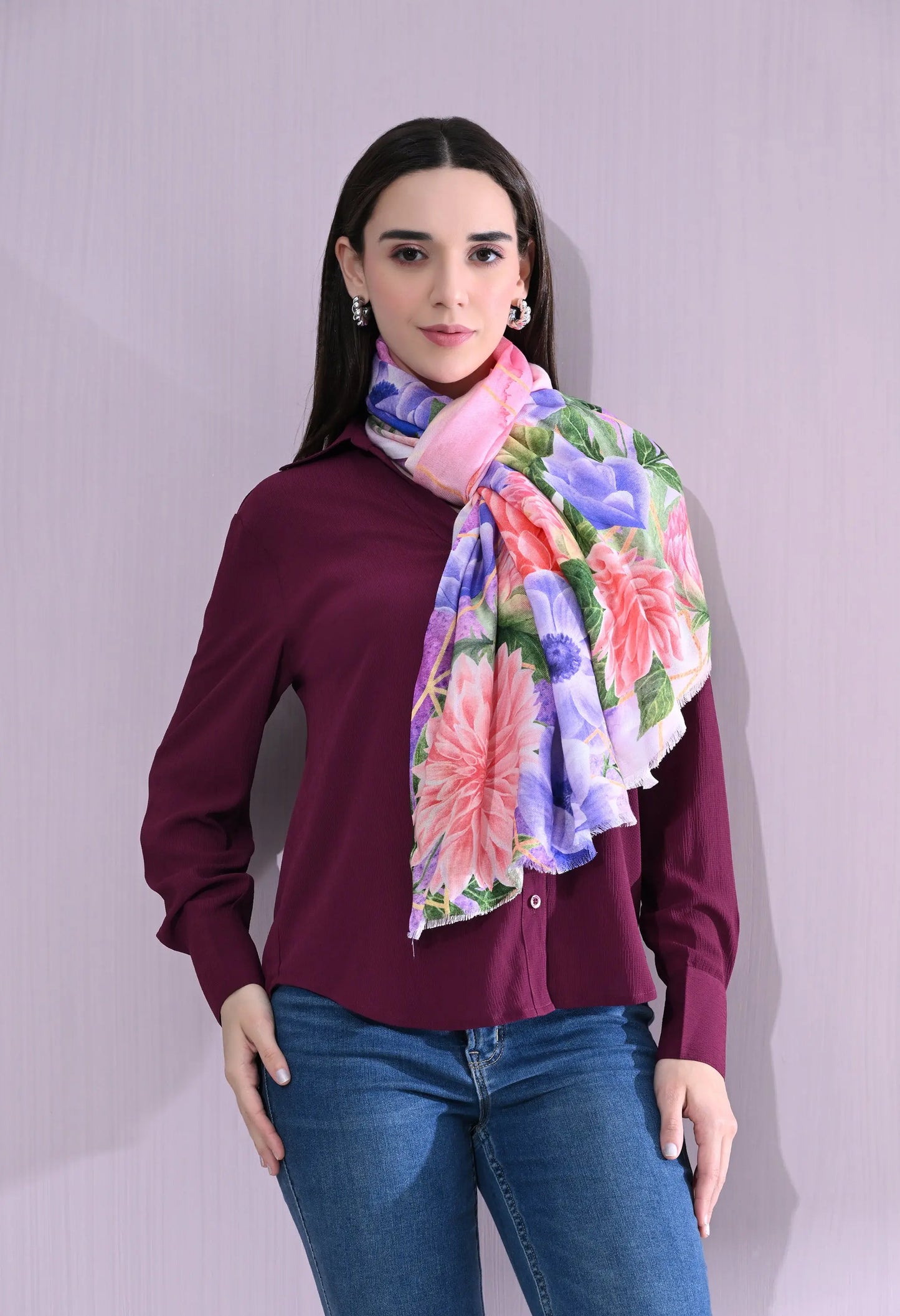 Blush Bloom Floral Scarf Hencemade