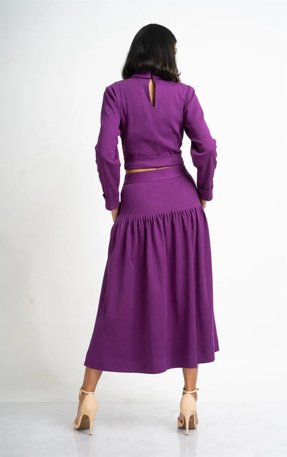 Deep Purple Rib Skirt and Top Set hencemade