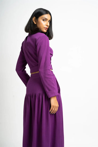 Deep Purple Rib Skirt and Top Set hencemade