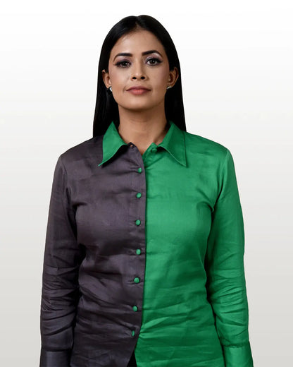 Cotton Silk Two – Tone Shirt hencemade