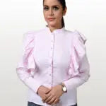 Pink And White Cotton Twill Shirt hencemade