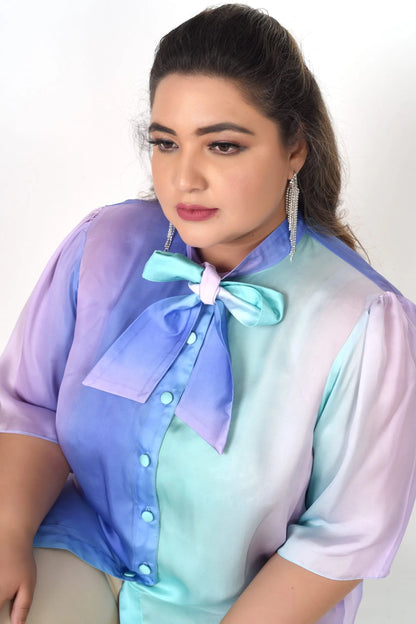 Purple Hue Bow Blouse hencemade