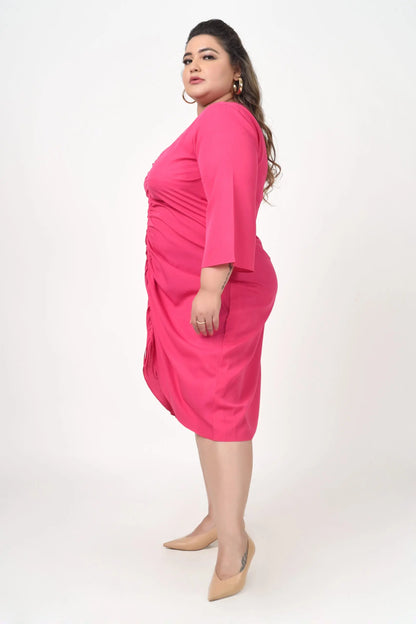 Pretty Pink Ruched Dress hencemade