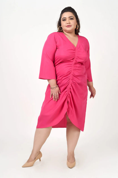 Pretty Pink Ruched Dress hencemade