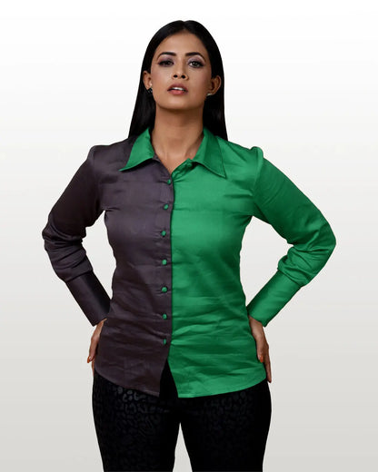 Cotton Silk Two – Tone Shirt hencemade