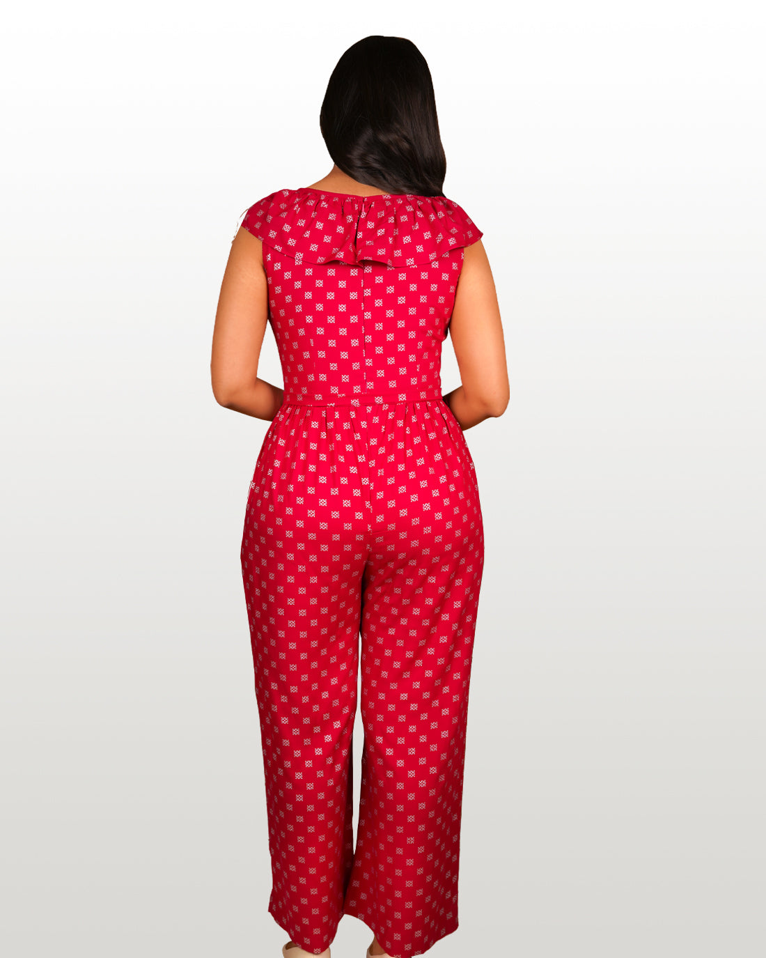 Bright Pink Motif Jumpsuit hencemade