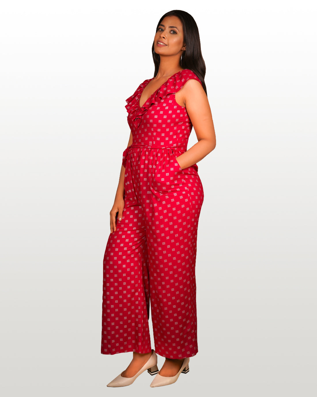 Bright Pink Motif Jumpsuit hencemade