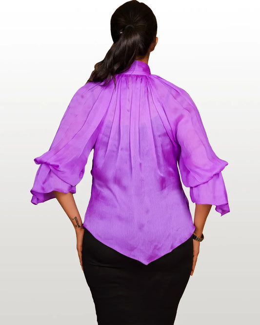 Classic Lavender Chiffon Blouse My Store