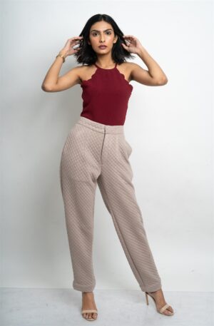 Diamond Quilted Relaxed Pants