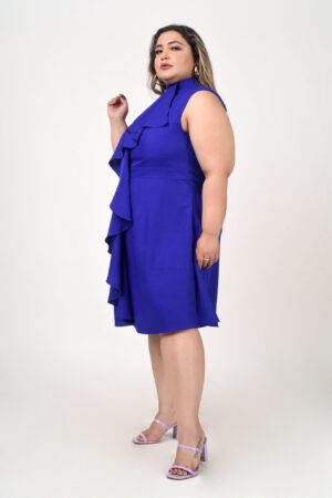 Electric Blue Detail Sleeveless Dress