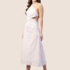 White Schiffli Waist Cutout Dress