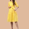 Yellow Cotton Poplin Tie Around Dress